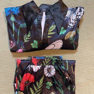 Posh Satin Playsuit in Folklore Florals S/M